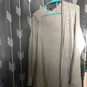 American Eagle high-low hooded knit cardigan